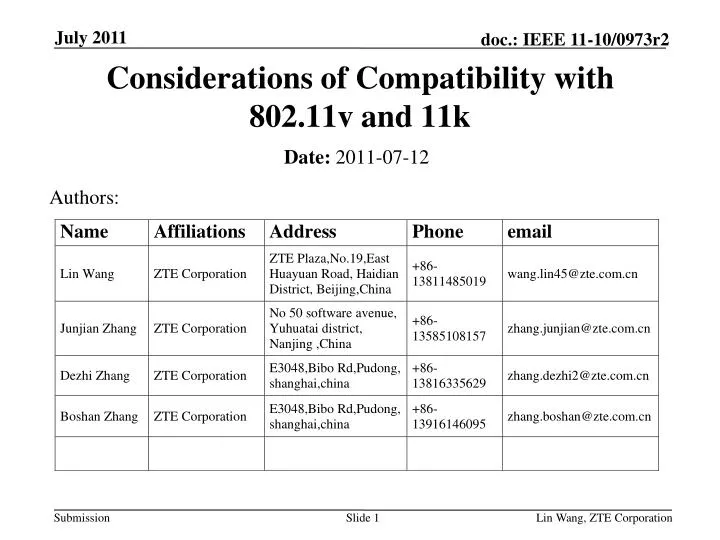 considerations of compatibility with 802 11v and 11k