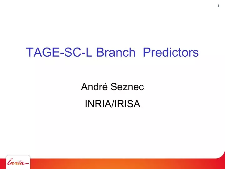 tage sc l branch predictors