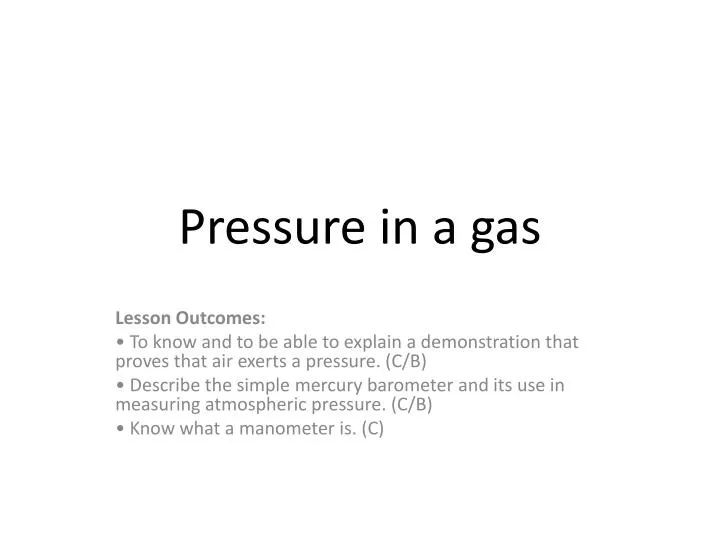 pressure in a gas