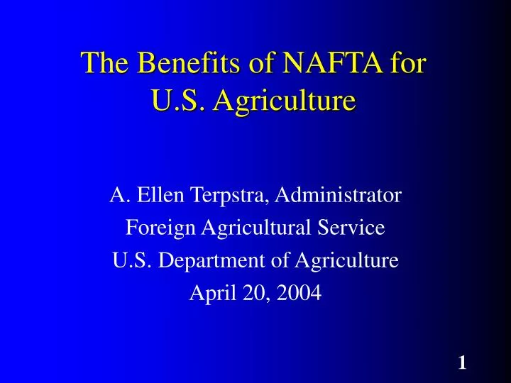 the benefits of nafta for u s agriculture