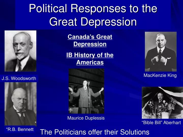 political responses to the great depression