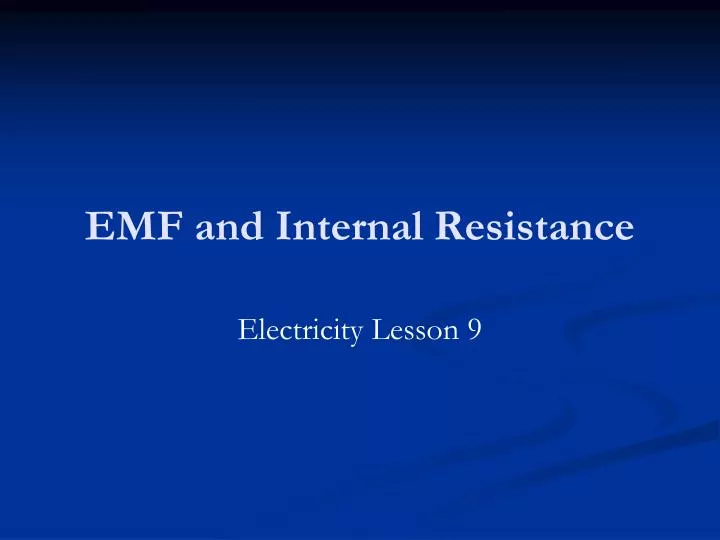 emf and internal resistance