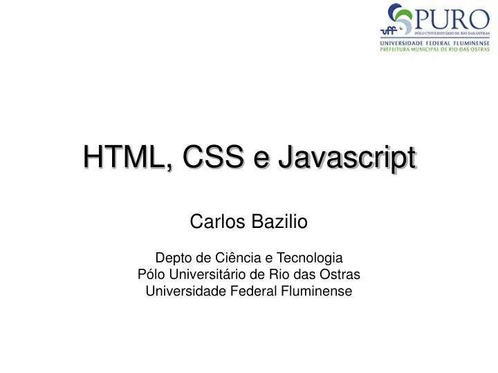 html css e javascript