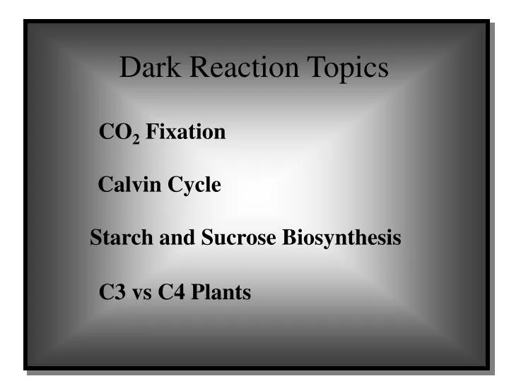 dark reaction topics