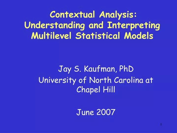 contextual analysis understanding and interpreting multilevel statistical models