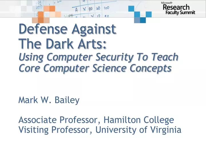 defense against the dark arts using computer security to teach core computer science concepts