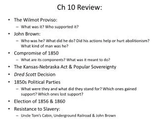 Ch 10 Review:
