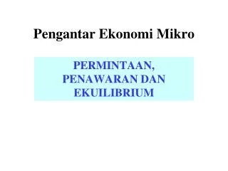 pengantar ekonomi mikro
