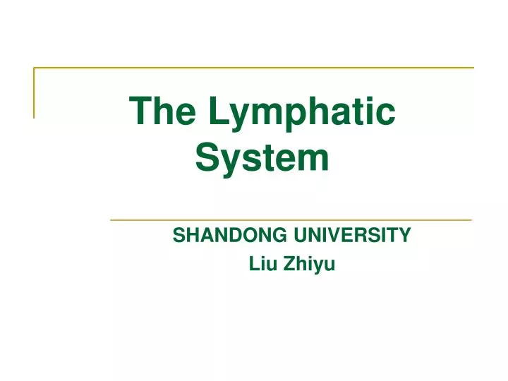 the lymphatic system