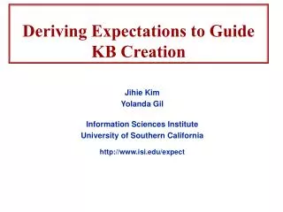 Deriving Expectations to Guide KB Creation