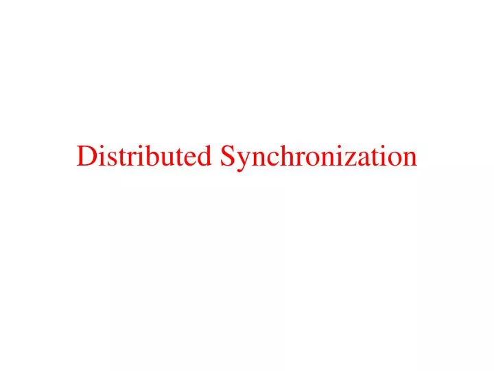 distributed synchronization