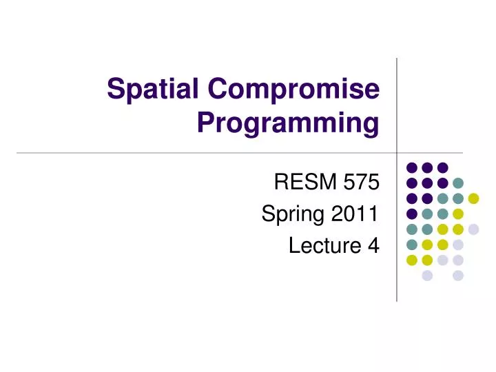 spatial compromise programming