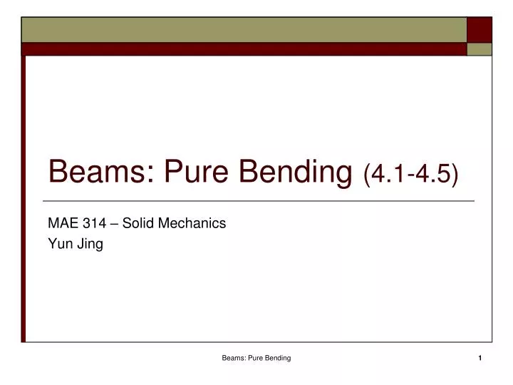 beams pure bending 4 1 4 5
