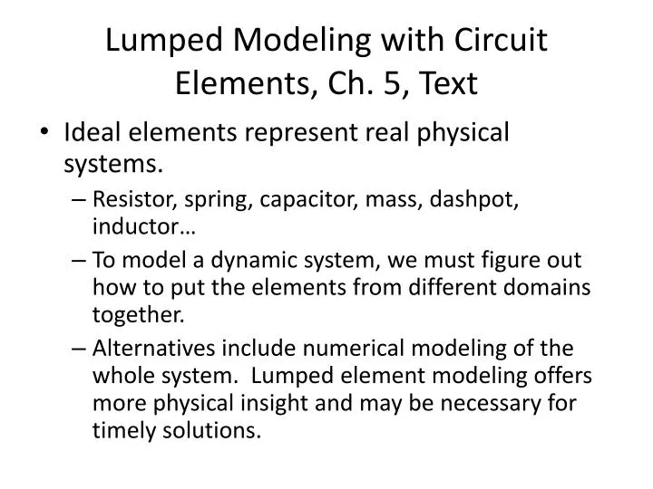 lumped modeling with circuit elements ch 5 text