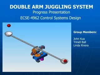 DOUBLE ARM JUGGLING SYSTEM Progress Presentation ECSE-4962 Control Systems Design