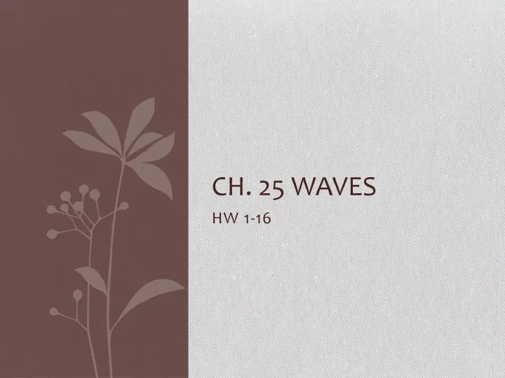 ch 25 waves