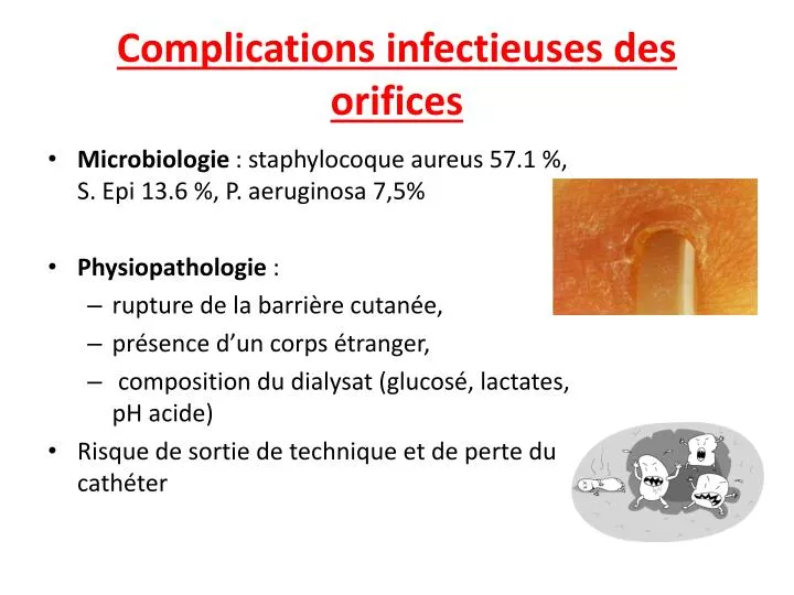 complications infectieuses des orifices