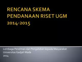 lembaga penelitian dan pengabdian kepada masyarakat universitas gadjah mada 2014