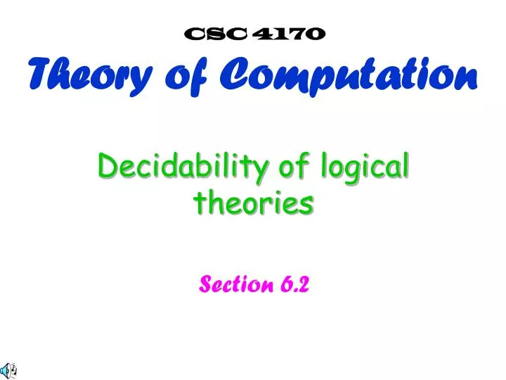 decidability of logical theories