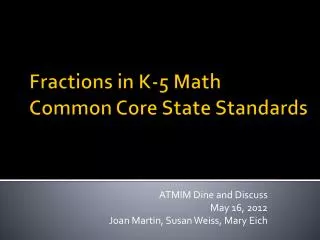 Fractions in K-5 Math Common Core State Standards