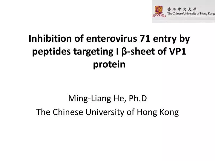 inhibition of enterovirus 71 entry by peptides targeting i sheet of vp1 protein