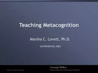 Teaching Metacognition