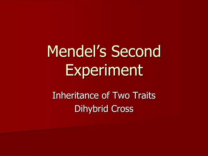 mendel s second experiment