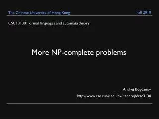 CSCI 3130: Formal languages and automata theory