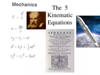 The 5 Kinematic Equations