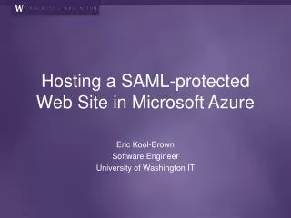 Hosting a SAML-protected Web Site in Microsoft Azure