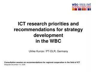 Consultation session on recommendations for regional cooperation in the field of ICT