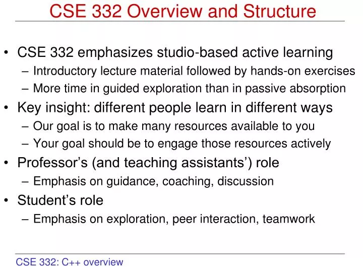cse 332 overview and structure