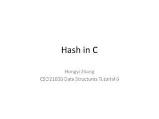 Hash in C