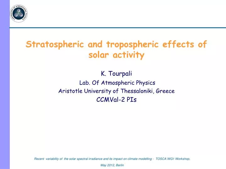 stratospheric and tropospheric effects of solar activity