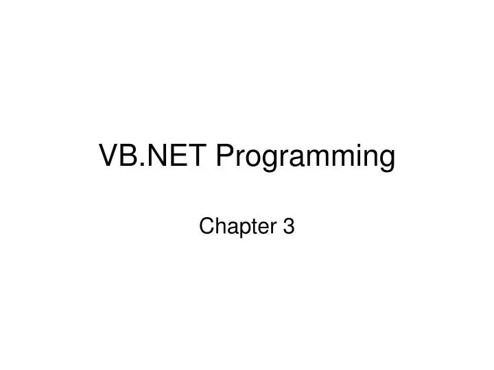 vb net programming