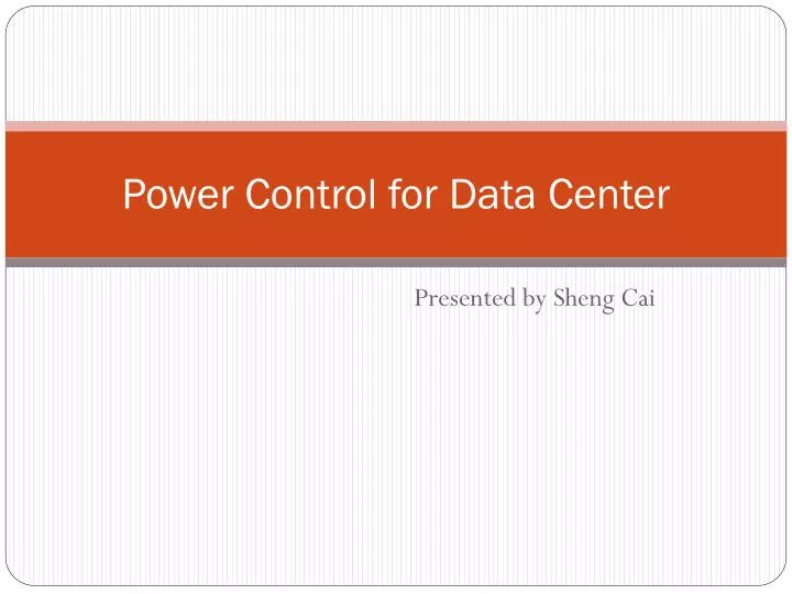 power control for data center