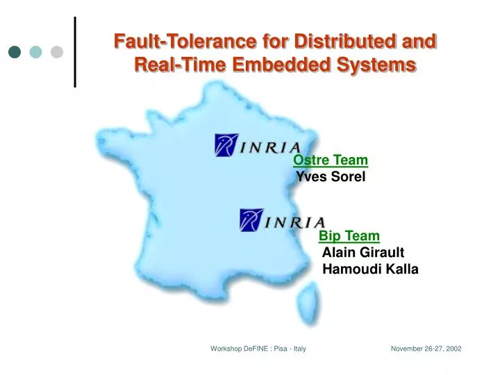 fault tolerance for distributed and real time embedded systems