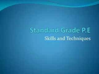 Standard Grade P.E