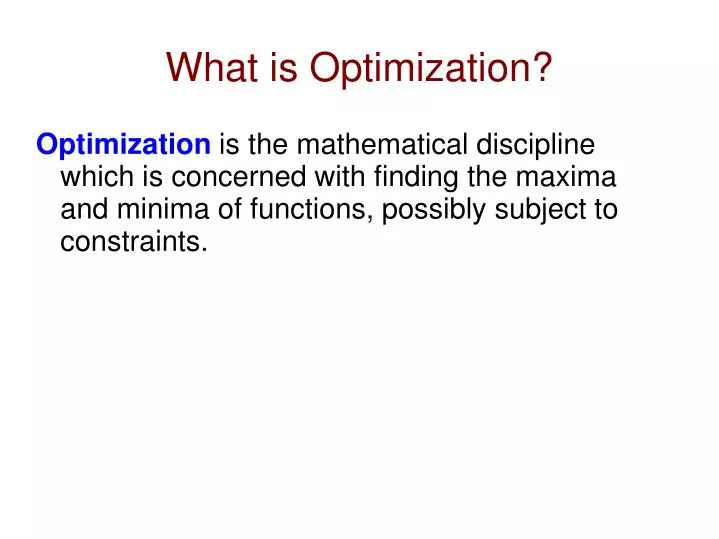 what is optimization