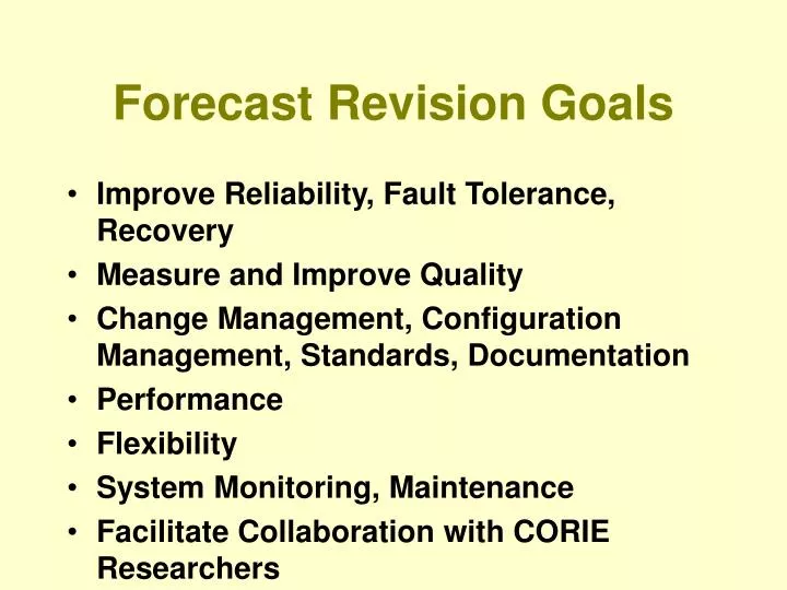 forecast revision goals