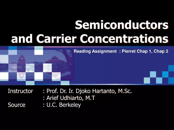 semiconductors and carrier concentrations
