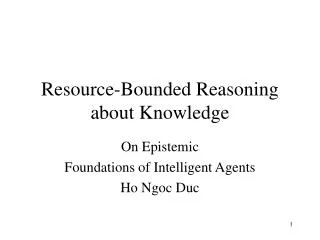 resource bounded reasoning about knowledge