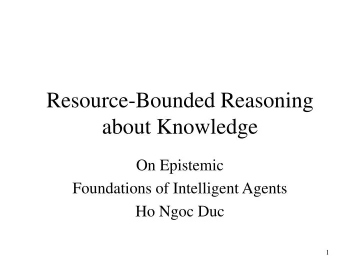 resource bounded reasoning about knowledge