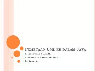 pemetaan uml ke dalam java