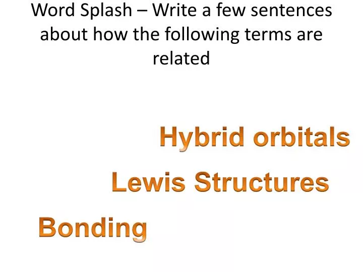 word splash write a few sentences about how the following terms are related