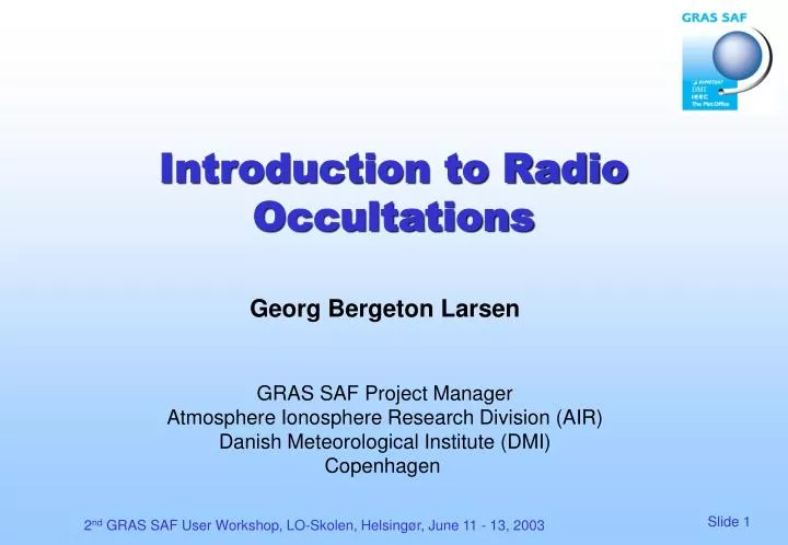 introduction to radio occultations