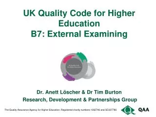 UK Quality Code for Higher Education B7: External Examining