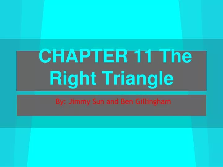 chapter 11 the right triangle