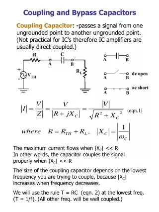 Coupling and Bypass Capacitors