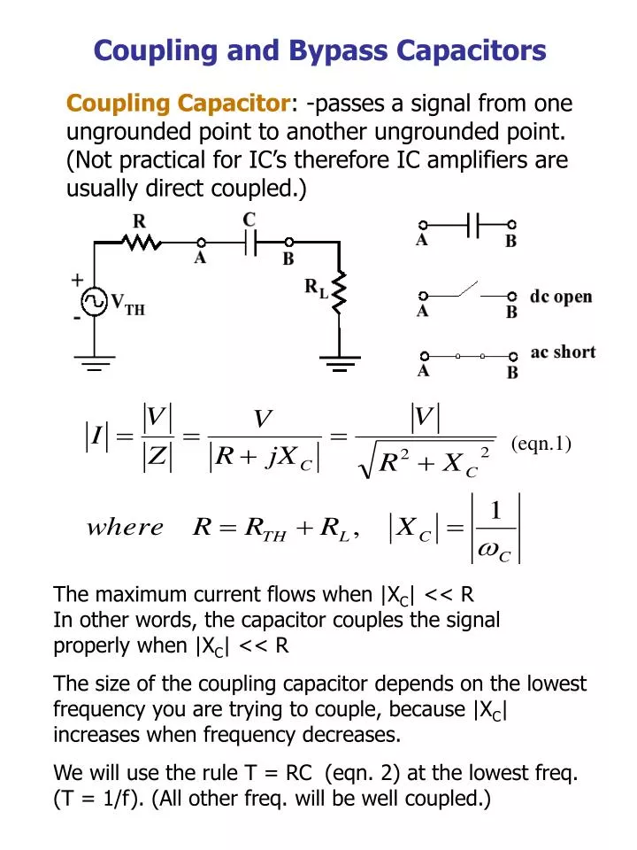 coupling and bypass capacitors